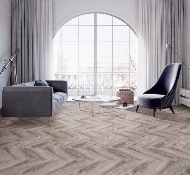 Виниловый ламинат SPC "Cronafloor" Herringbone Дуб Тулон (640*128*4,5 мм) — купить в Екатеринбурге