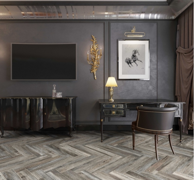 Виниловый ламинат SPC "Cronafloor" Herringbone Дуб Реймс (640*128*4,5 мм) — купить в Екатеринбурге